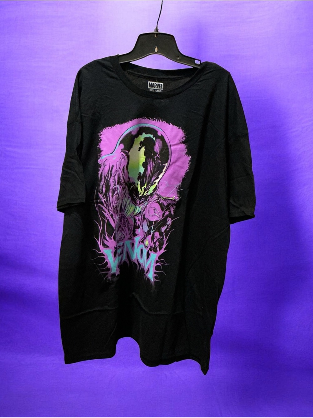 Marvel Venom Tee - Black with Purple and Green Artwork